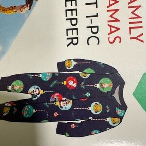 Disney Kids One Piece Footies - Navy with Festive Print